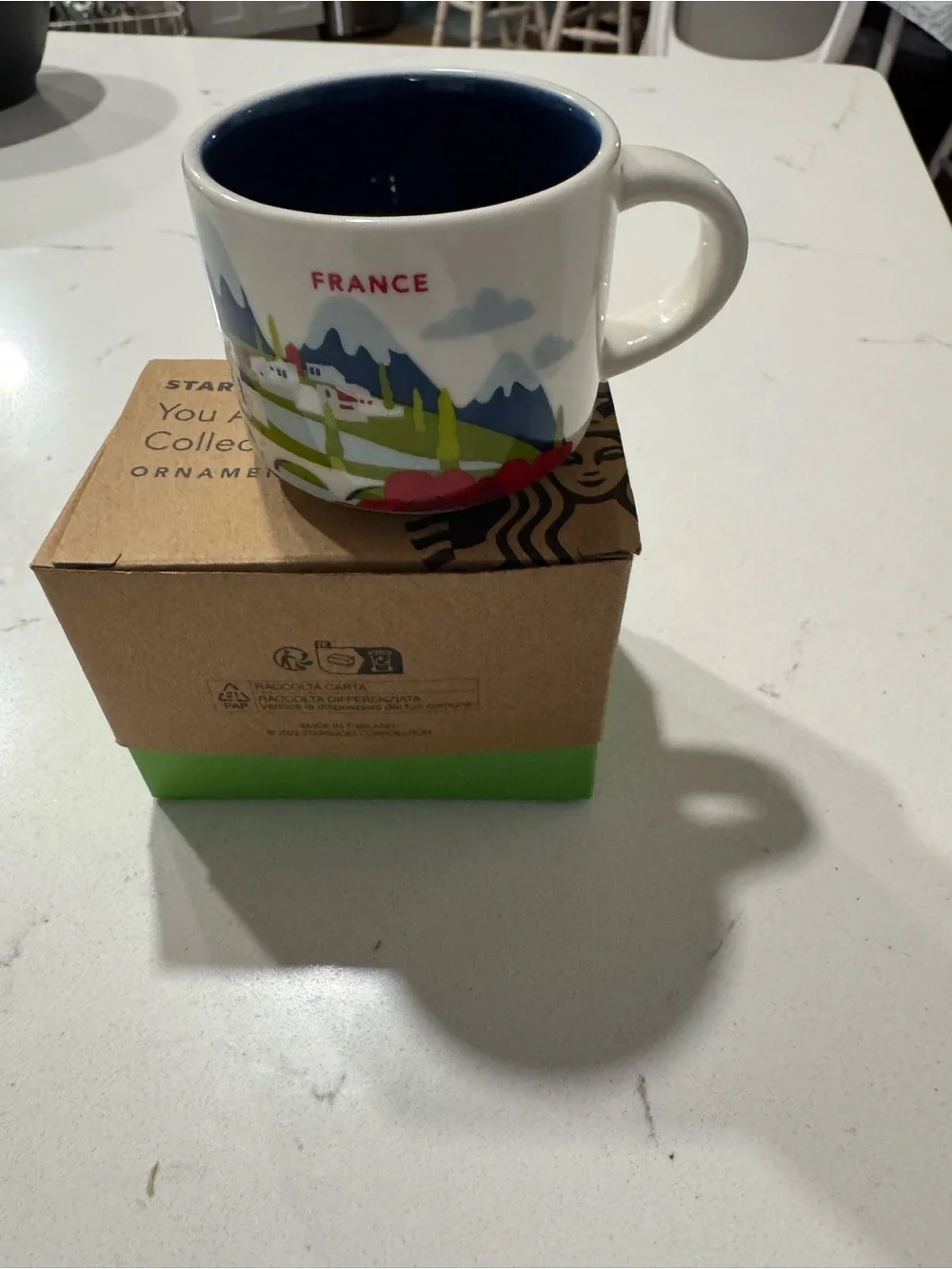 Starbucks White Ceramic 'You Are Here' Mini Mug